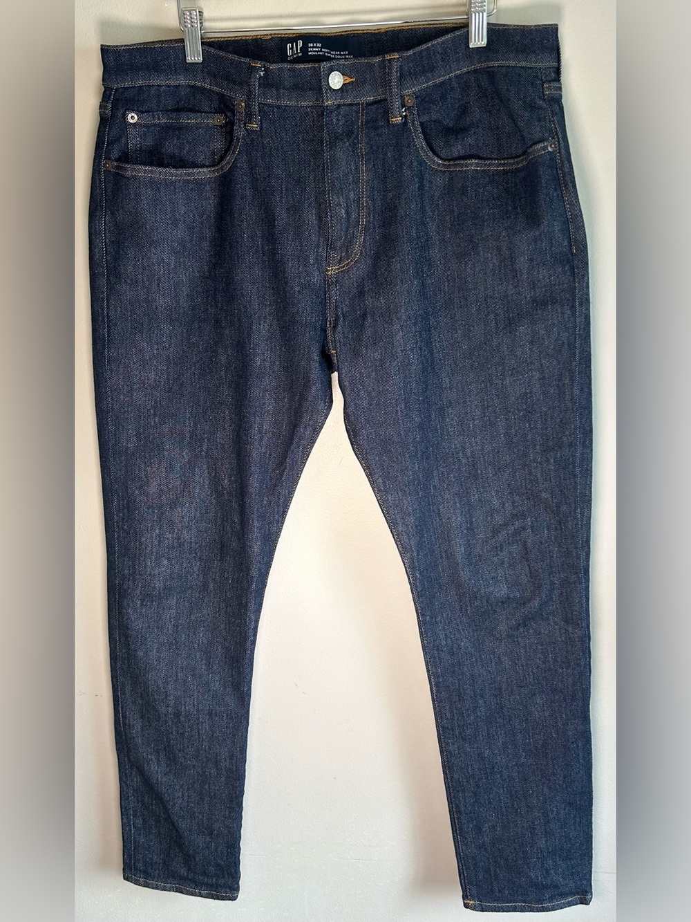 Gap Men's Denim Jeans 36x31.5 Skinny Soft Wear Max Dark Wash Blue Cotton Stretch